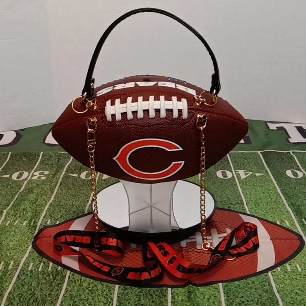 CHICAGO BEARS LIMITED EDITION HANDMADE Football Purse (GOOOOO BEARS) 🏈 - Picture 8 of 17